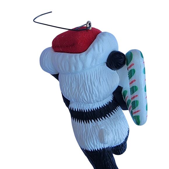 Vintage 1995 My 4th Christmas Panda Bear Ornament with Candy Cane - Picture 5 of 10